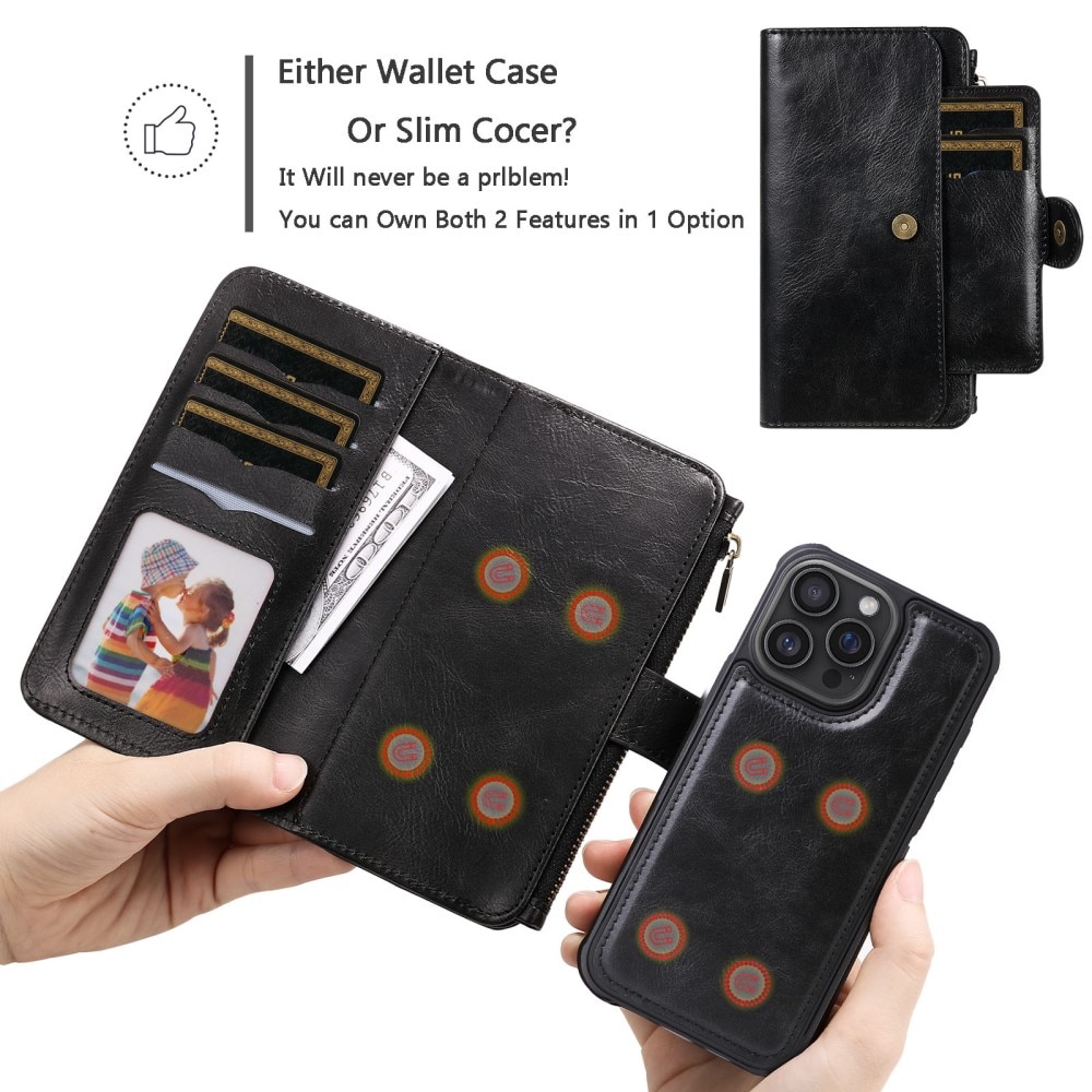 Magnet Leather Multi-Wallet iPhone 16 Pro Max sort