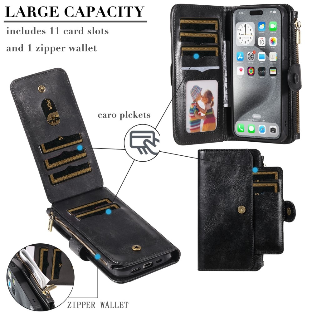 Magnet Leather Multi-Wallet iPhone 16 Pro Max sort