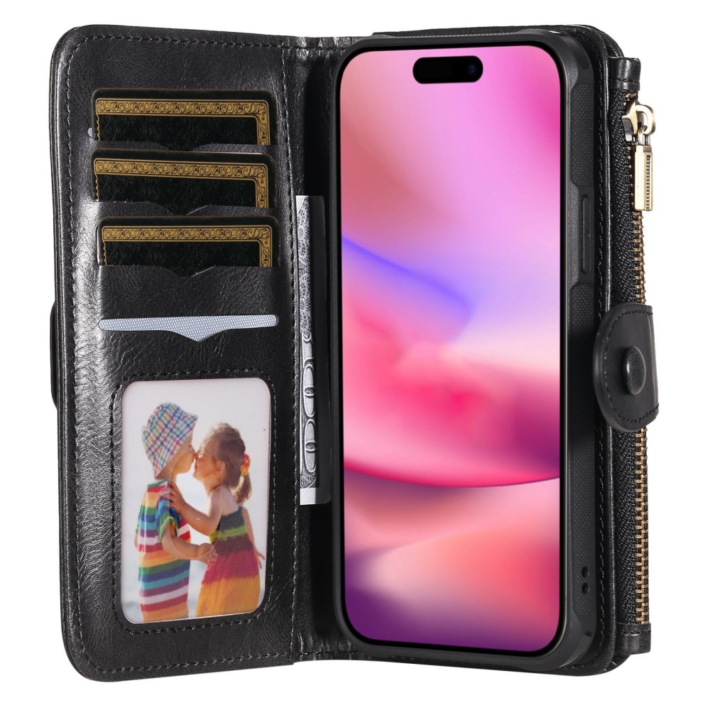 Magnet Leather Multi-Wallet iPhone 16 sort