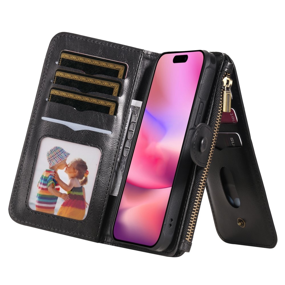 Magnet Leather Multi-Wallet iPhone 16 sort