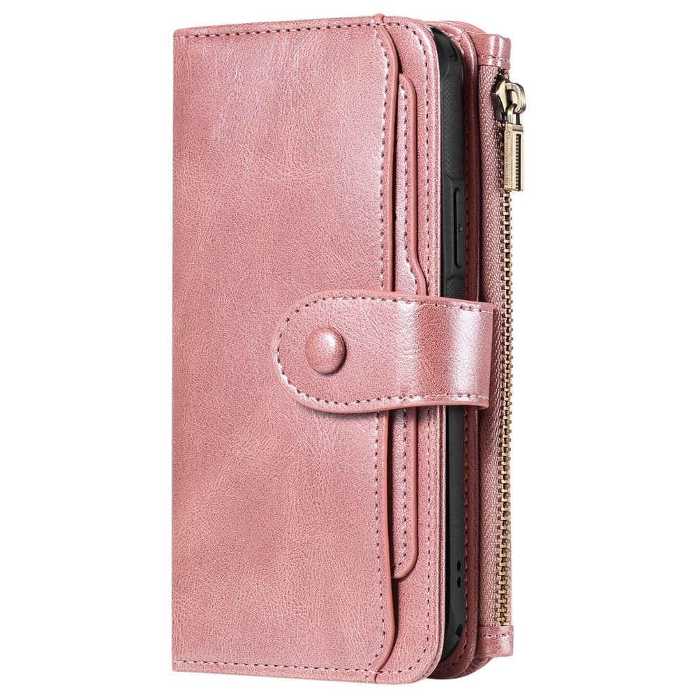 Magnet Leather Multi-Wallet iPhone 16 lyserød