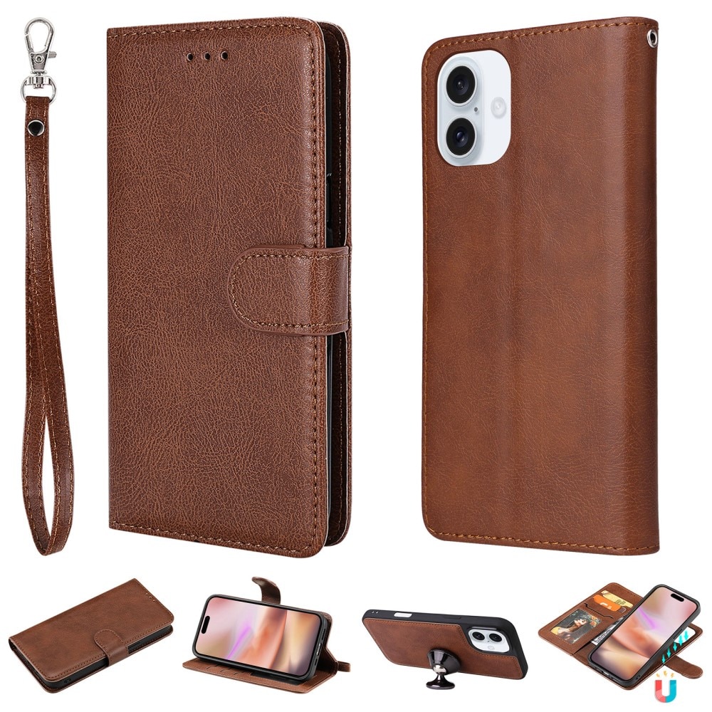 Magnetisk Wallet iPhone 16 brun