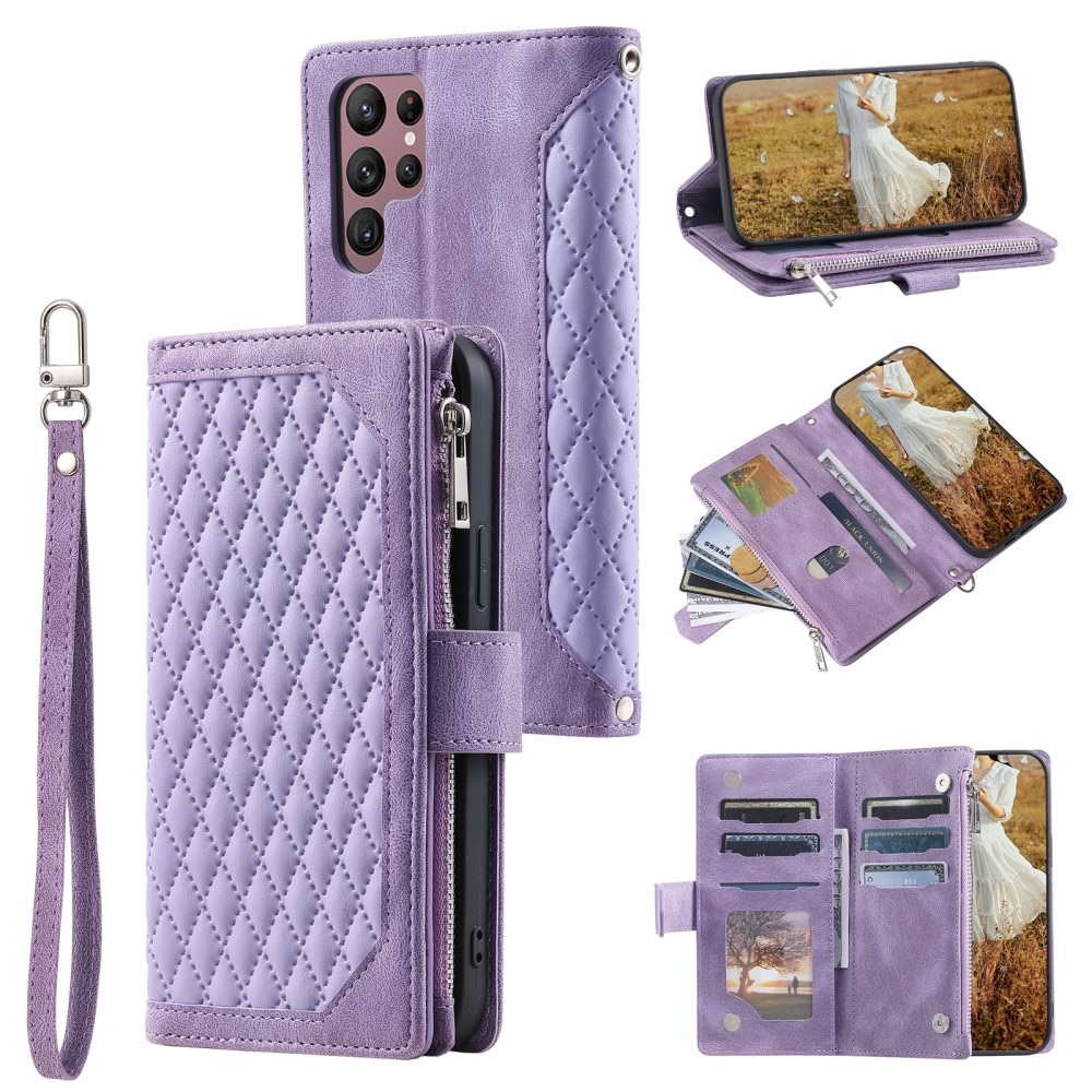 Pung Taske Samsung Galaxy S25 Ultra Quilted Lilla