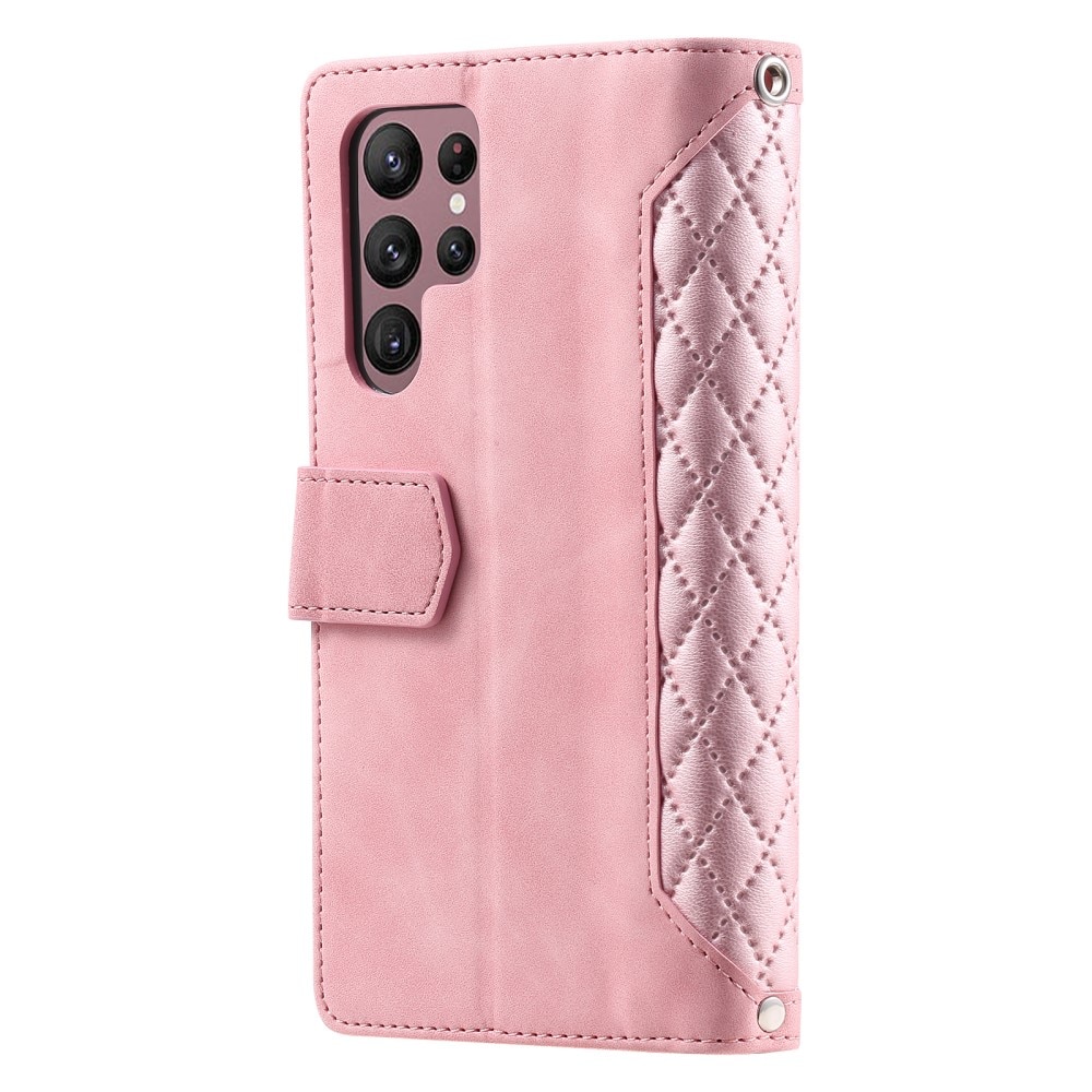 Pung Taske Samsung Galaxy S25 Ultra Quilted Lyserød