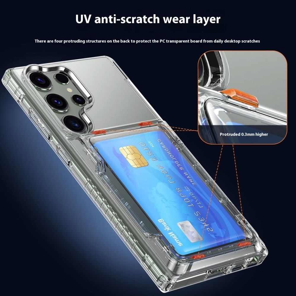 Hybridcover Kortholder Kickstand Samsung Galaxy S25 Ultra gennemsigtig