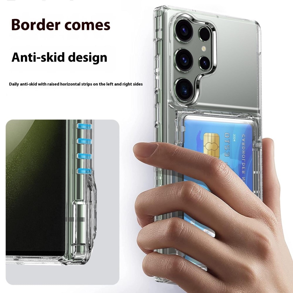 Hybridcover Kortholder Kickstand Samsung Galaxy S25 Ultra gennemsigtig