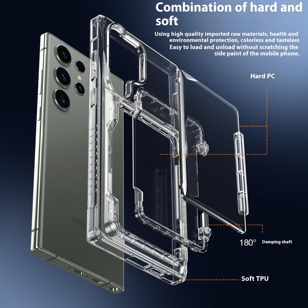 Hybridcover Kortholder Kickstand Samsung Galaxy S25 Ultra gennemsigtig