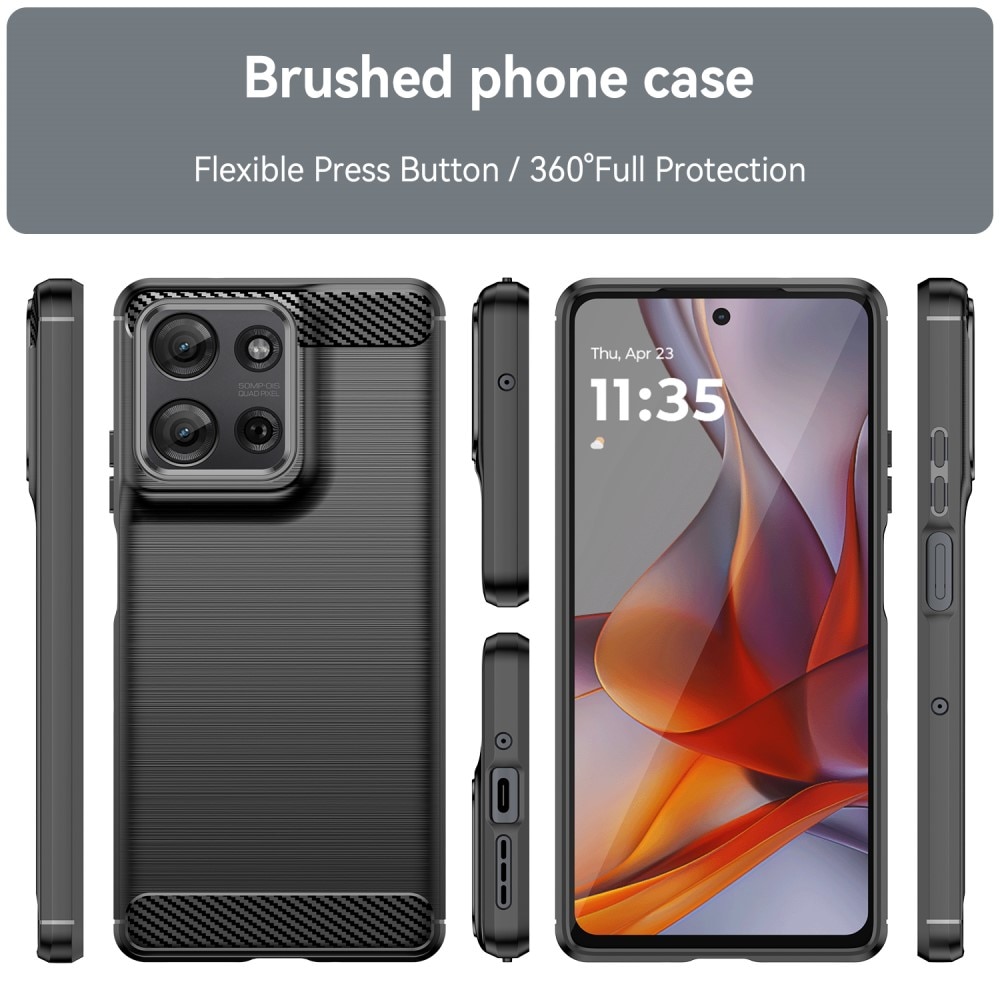 Motorola Moto G75 Cover TPU Brushed Sort