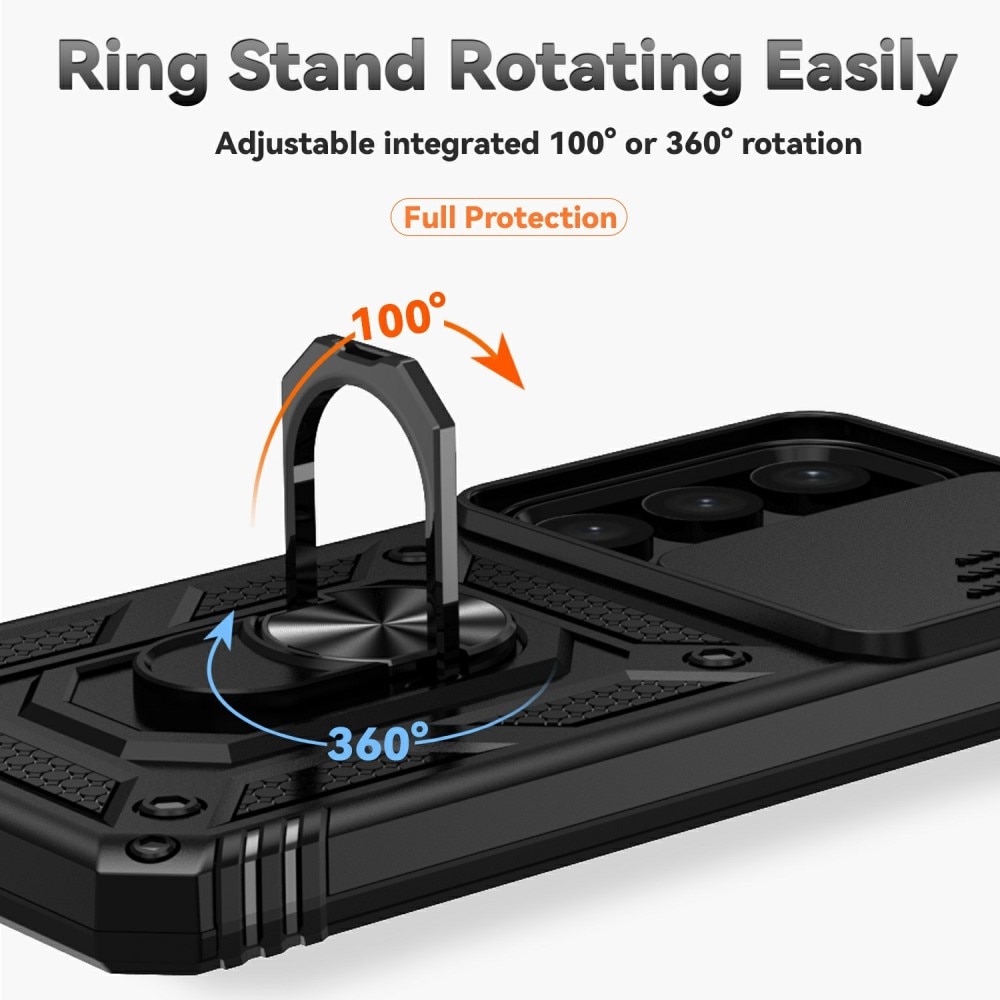 Hybridcover Ring + Kamerabeskyttelse Samsung Galaxy S25 Sort