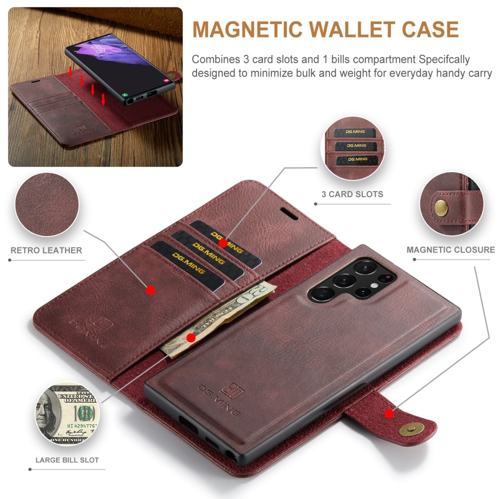 Magnet Wallet Samsung Galaxy S25 Ultra Red