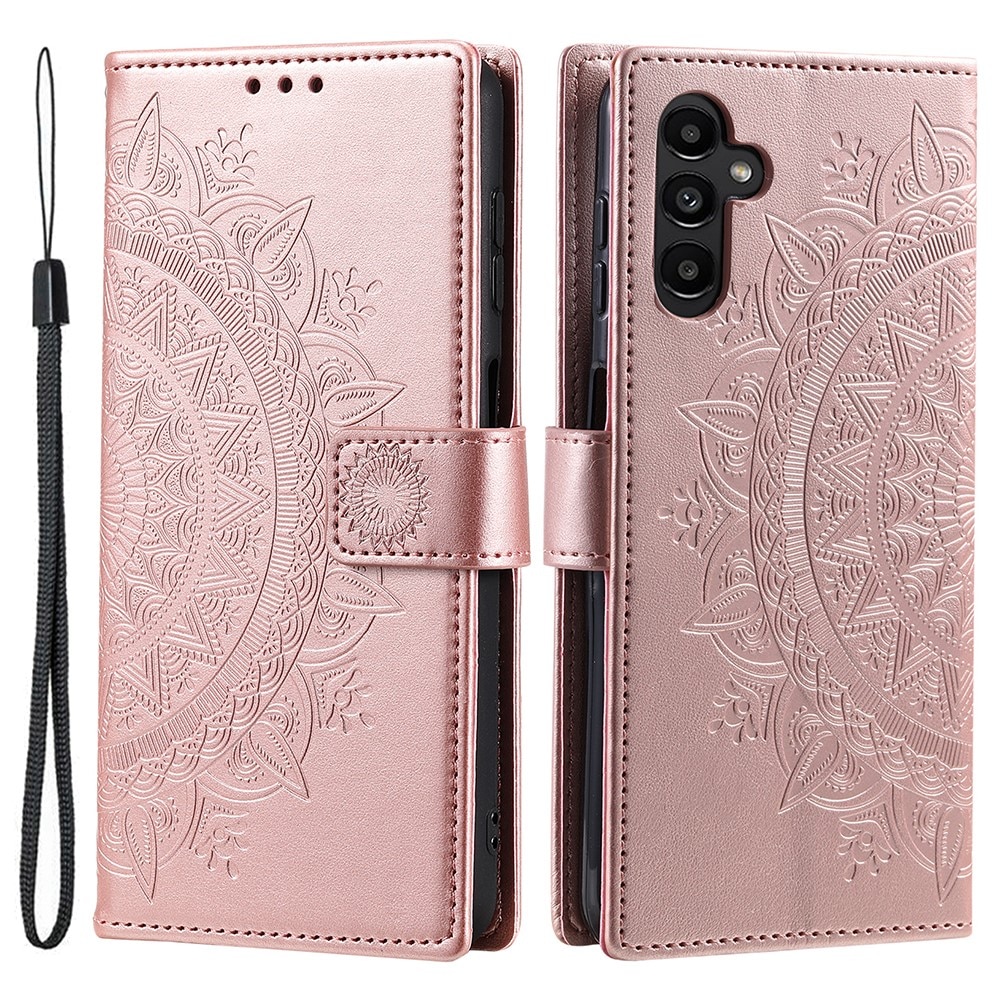 Læderetui Mandala Samsung Galaxy A36 rose guld