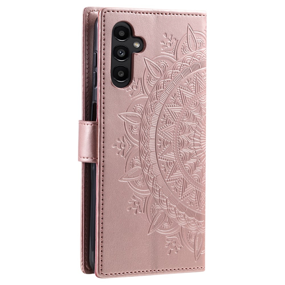 Læderetui Mandala Samsung Galaxy A36 rose guld