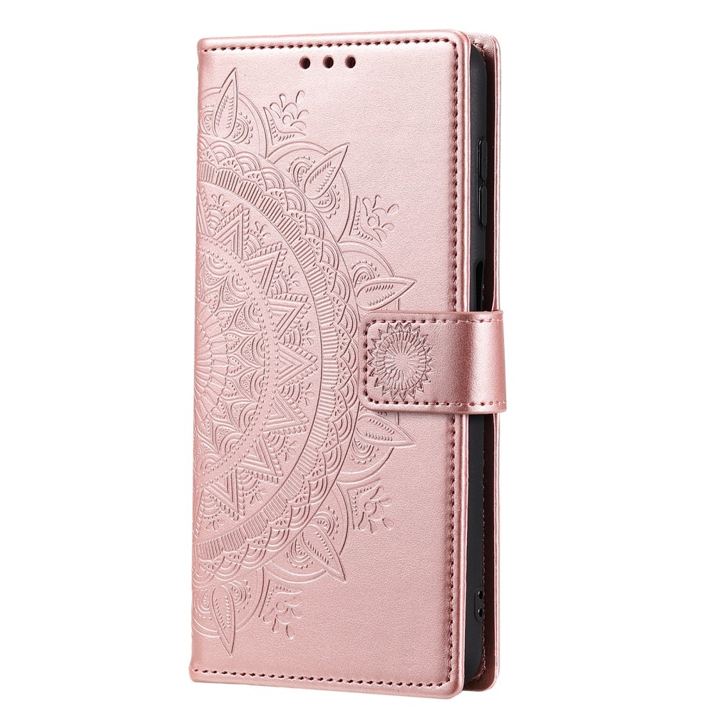 Læderetui Mandala Samsung Galaxy A56 rose guld