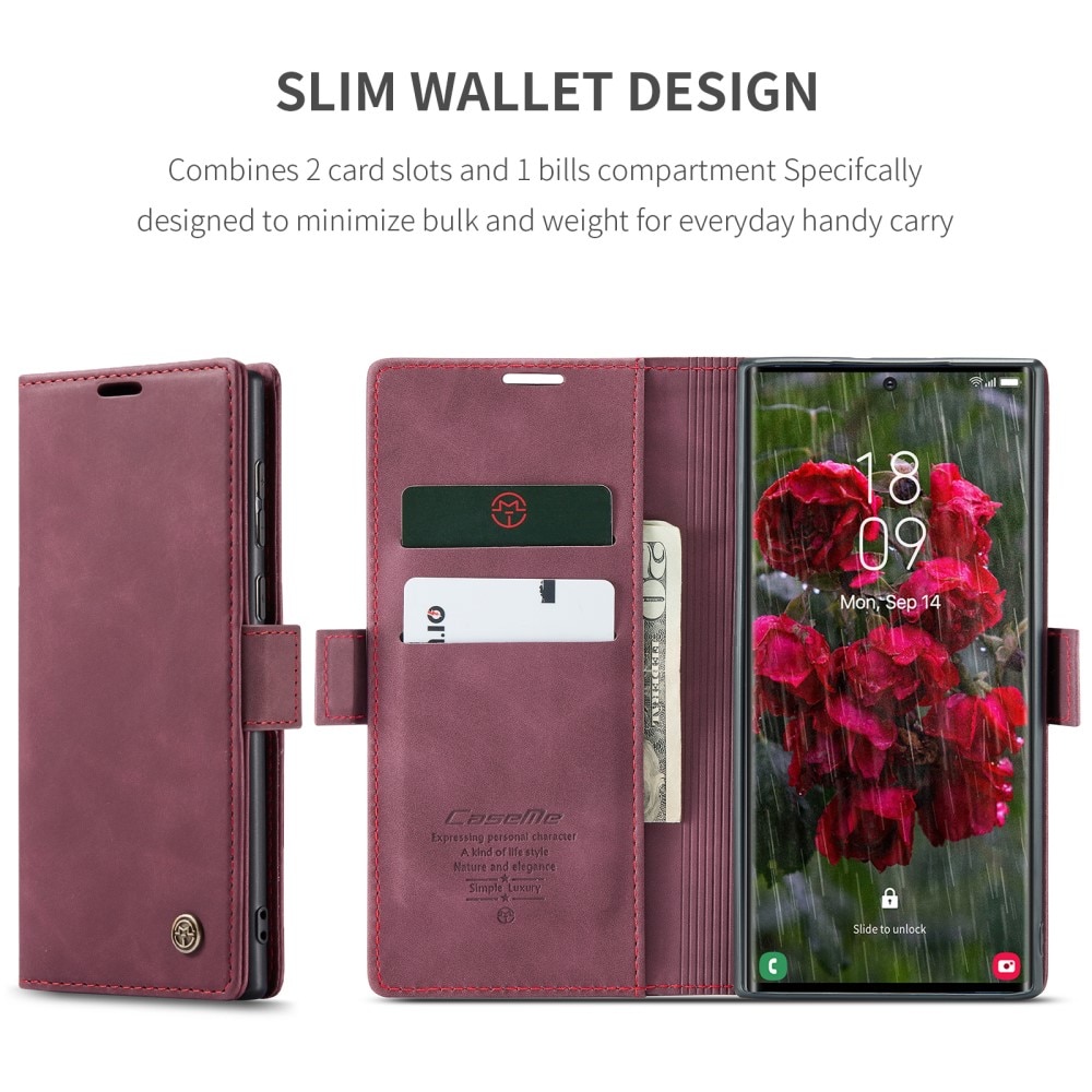 Slim Pung Etui Samsung Galaxy S25 Ultra Rød