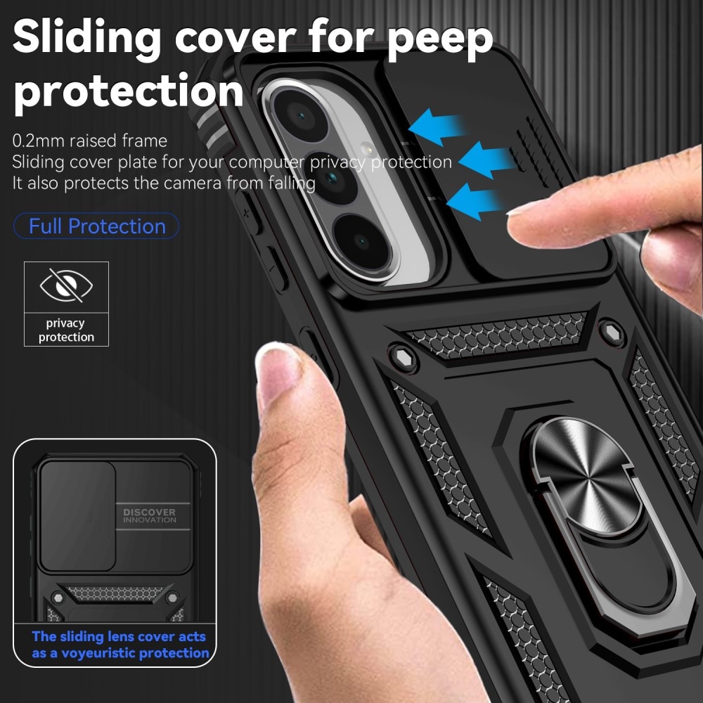 Hybridcover Ring + Kamerabeskyttelse Samsung Galaxy A36 Sort