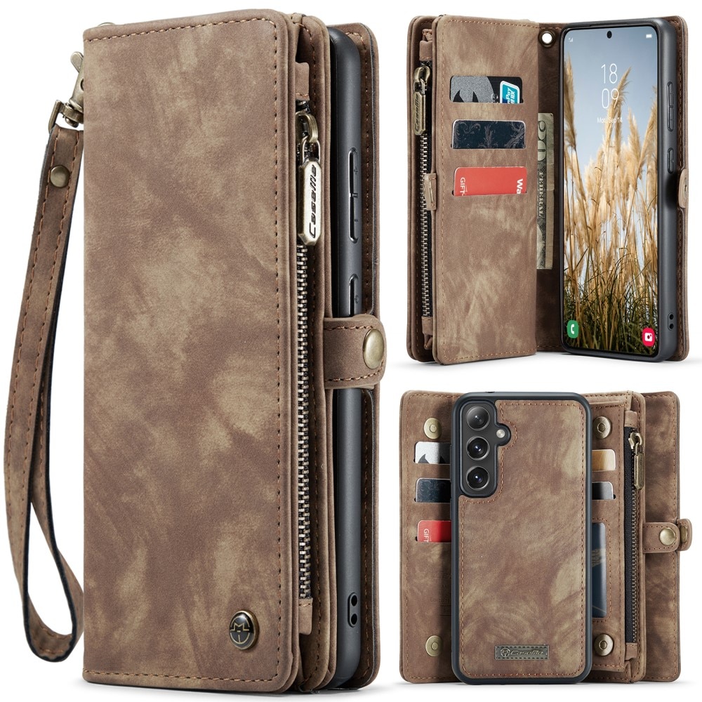 Multi-slot Mobiltaske Samsung Galaxy S25 Plus brun