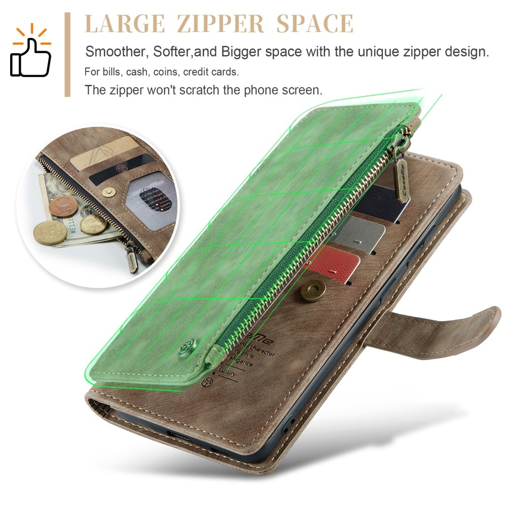 Zipper Wallet Samsung Galaxy S25 Brun