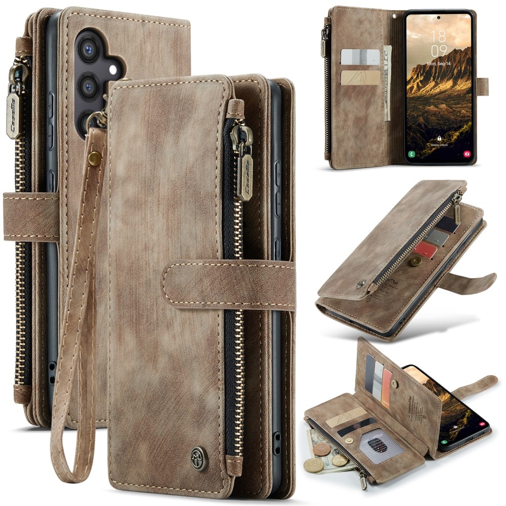 Zipper Wallet Samsung Galaxy S25 Brun