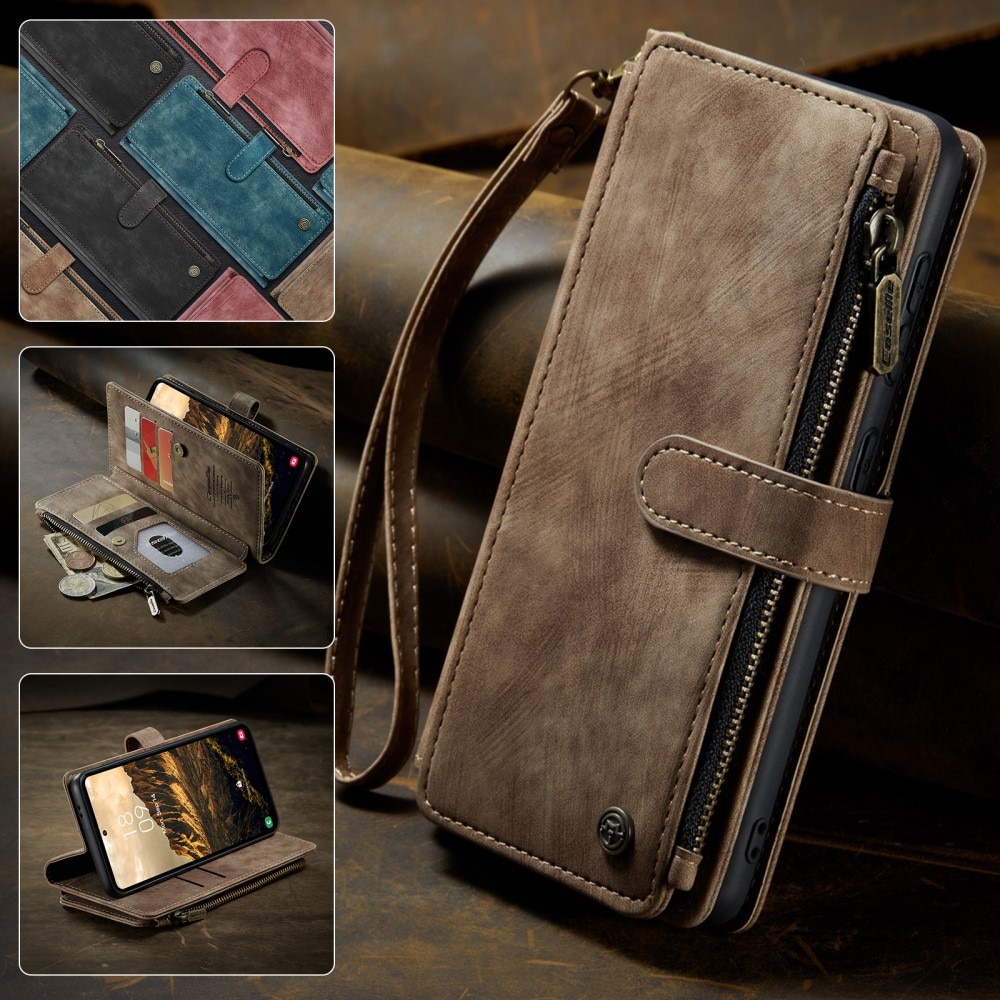 Zipper Wallet Samsung Galaxy S25 Brun