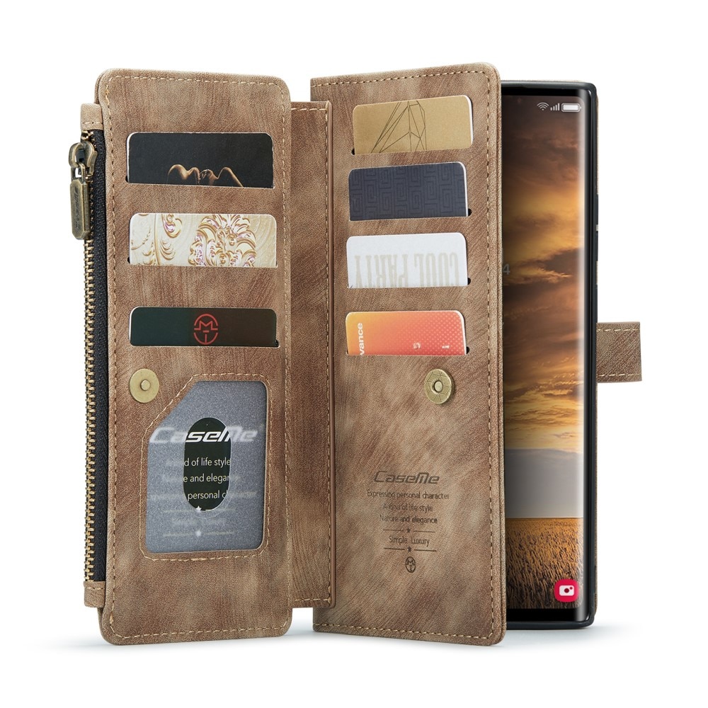 Zipper Wallet Samsung Galaxy S25 Ultra Brun