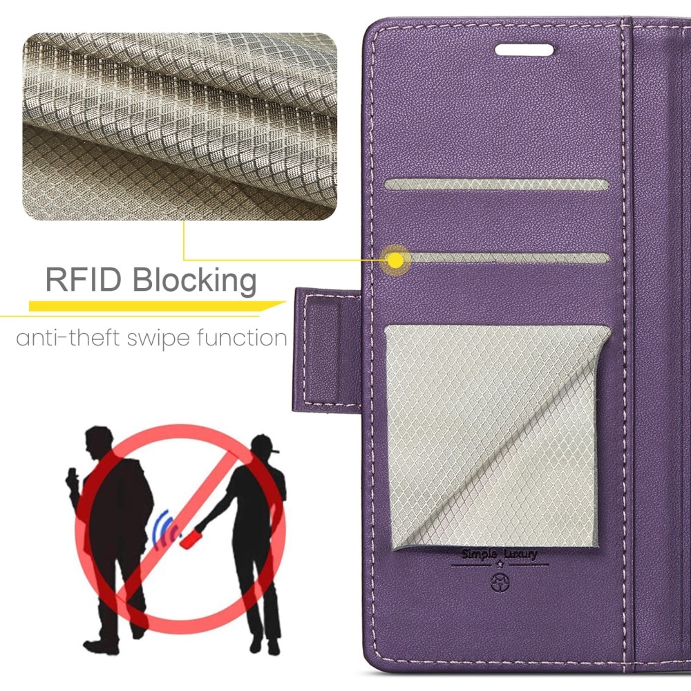 RFID blocking Slim Pung Etui Samsung Galaxy A56 Lilla