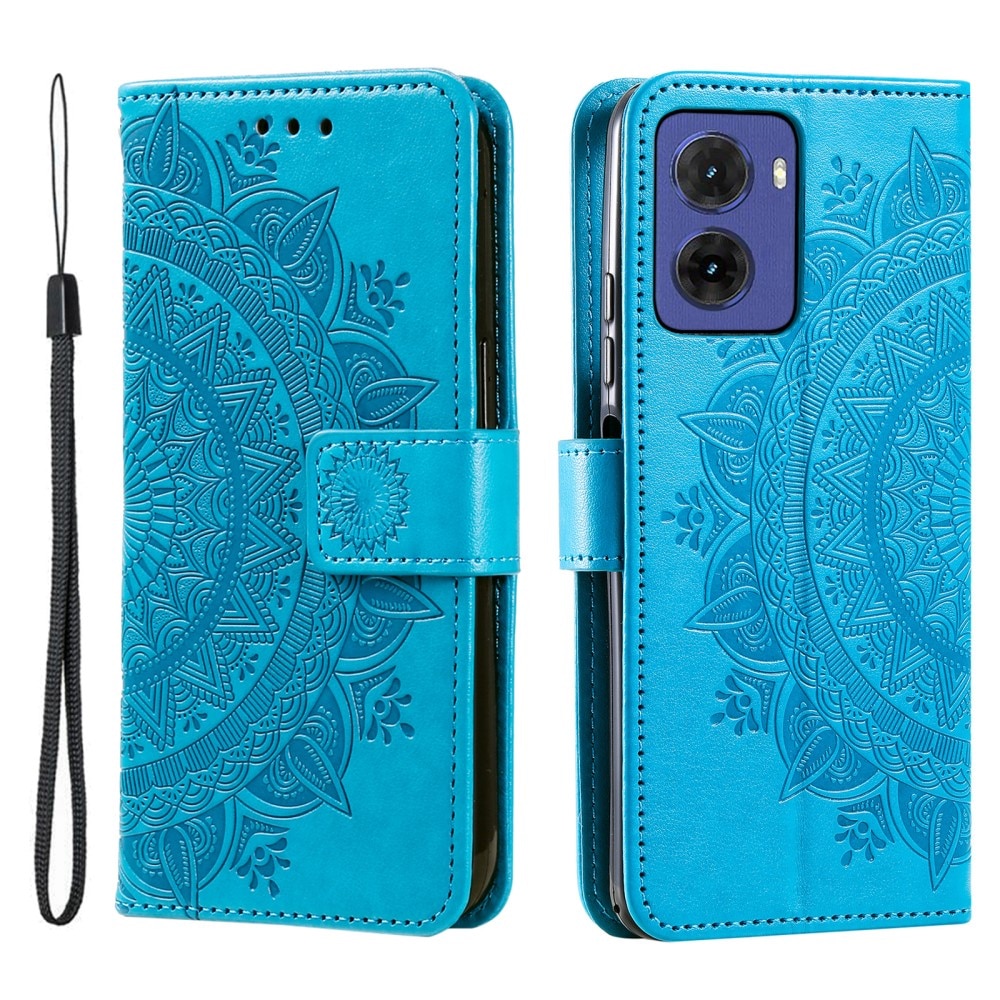 Læderetui Mandala Motorola Moto E15 blå