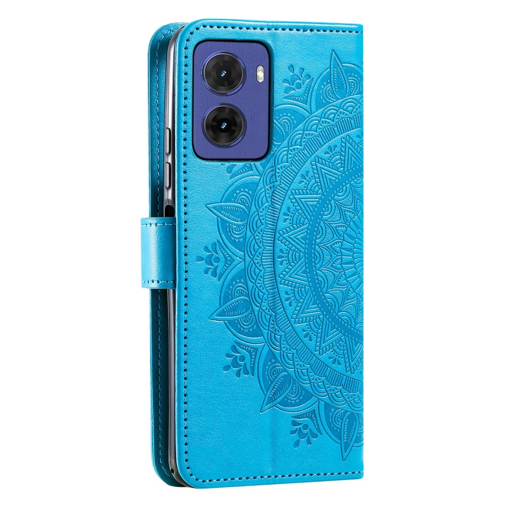 Læderetui Mandala Motorola Moto E15 blå