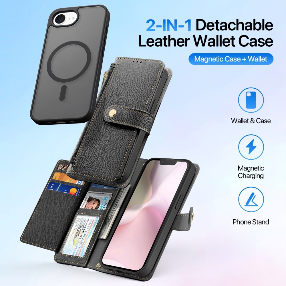 Lawa Series Magnetic Wallet Case iPhone SE 4 - Black