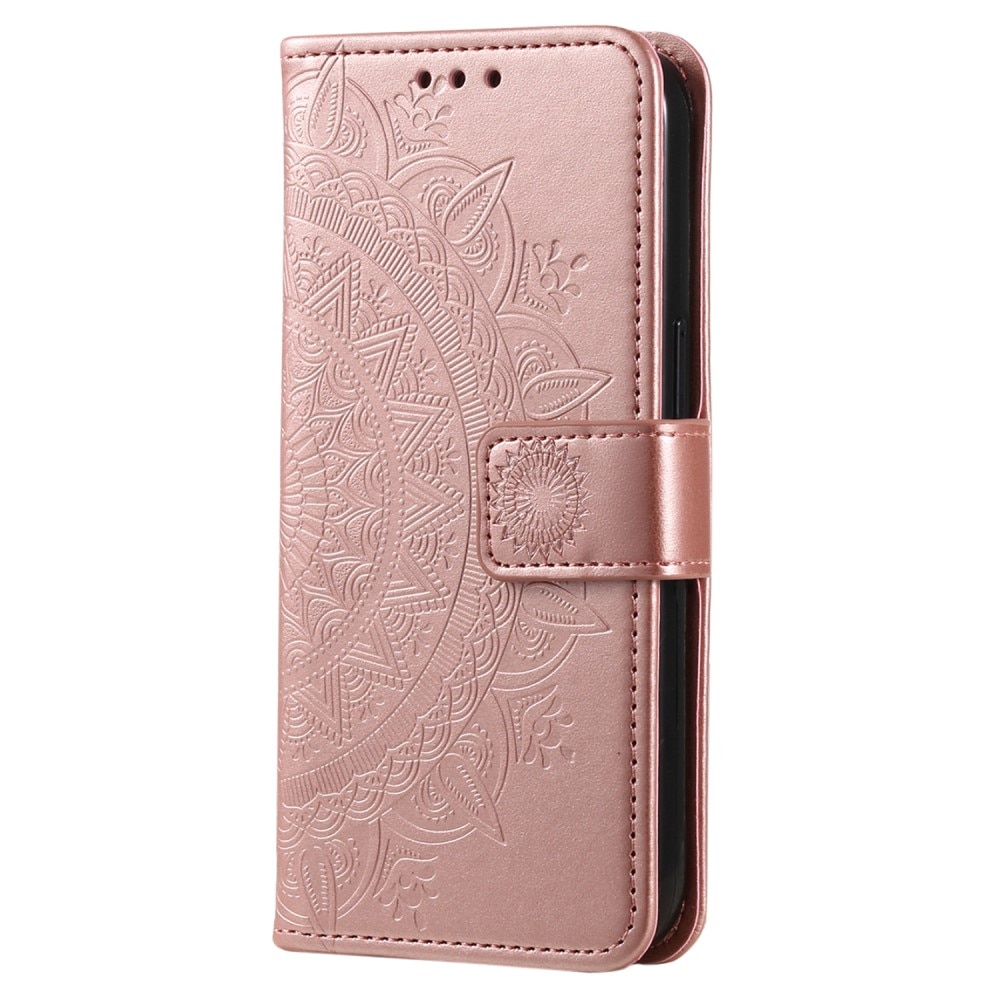 Læderetui Mandala Xiaomi Redmi Note 14 Pro rose guld