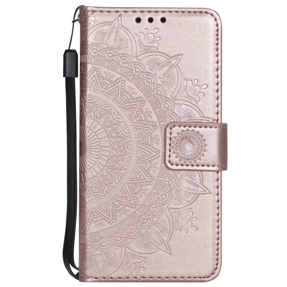 Læderetui Mandala iPhone 16e Rose guld