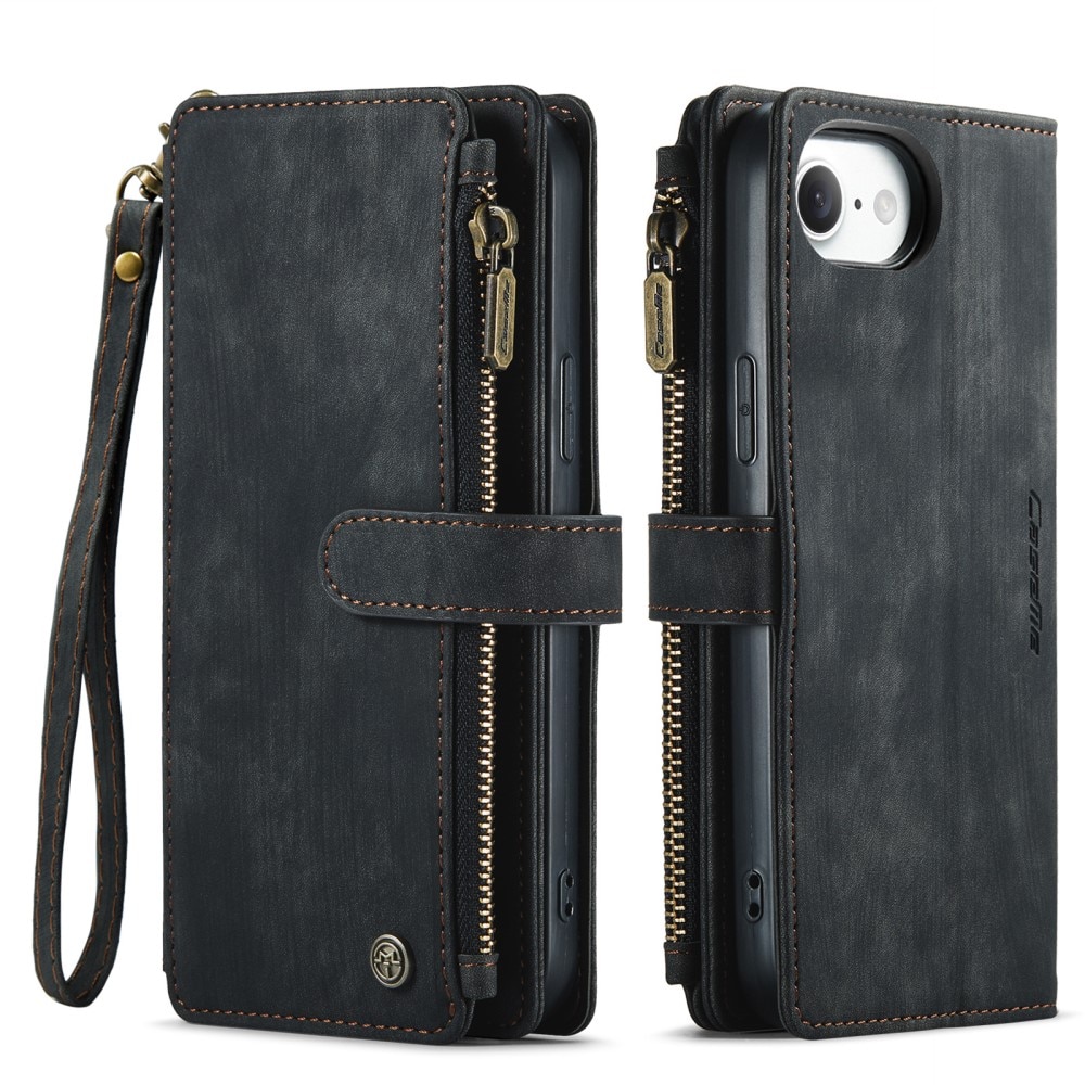 Zipper Wallet iPhone 16e Sort