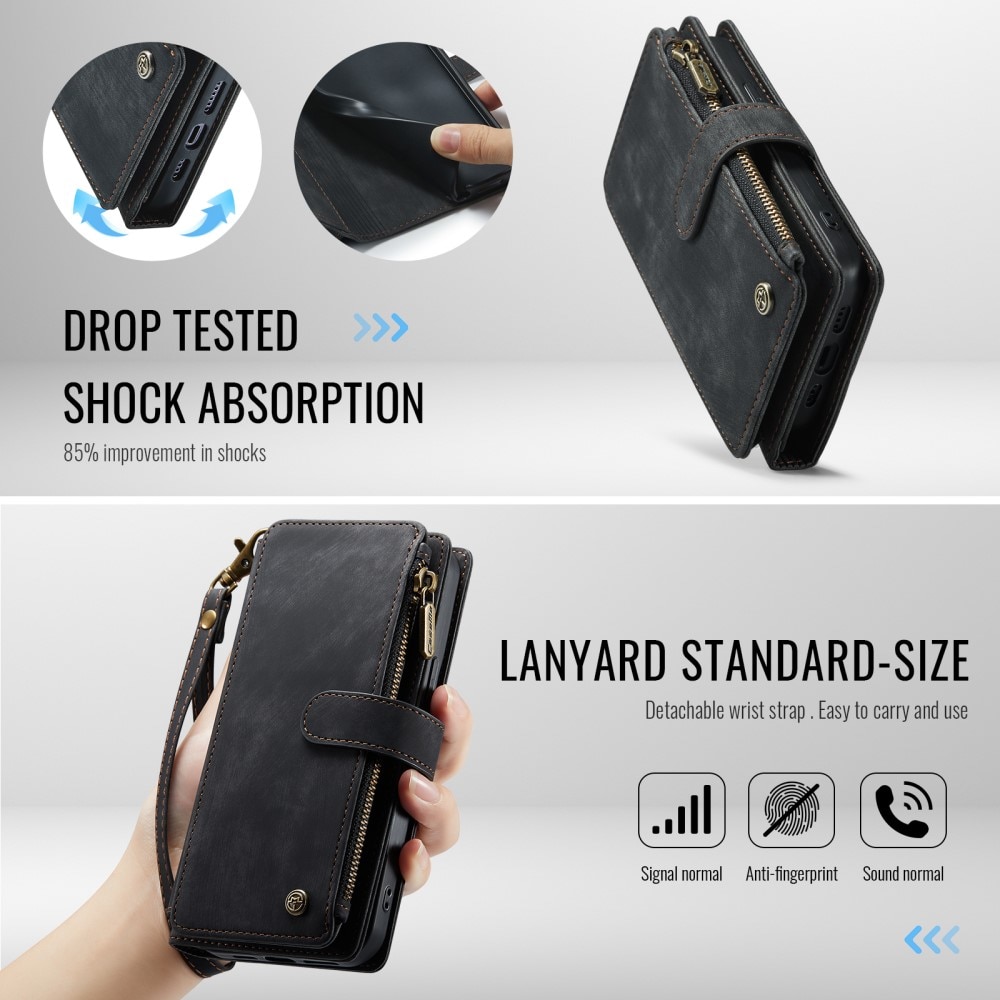 Zipper Wallet iPhone 16e Sort