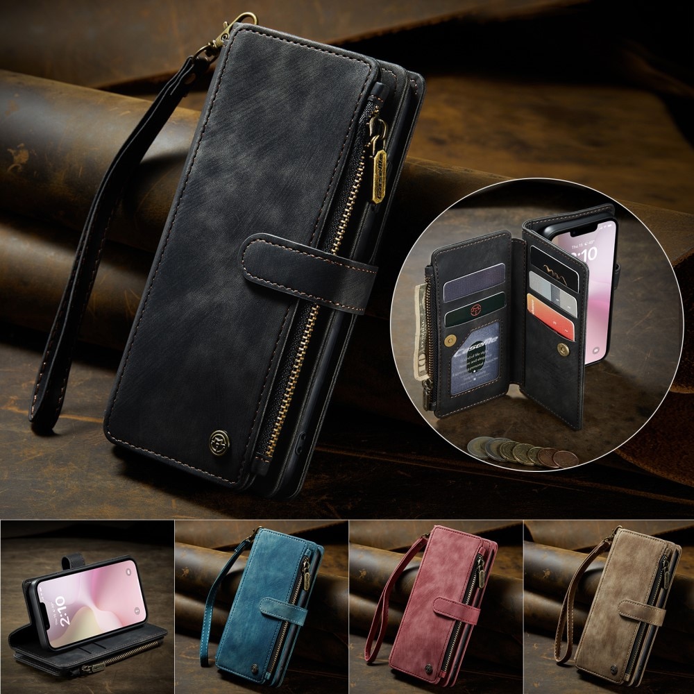 Zipper Wallet iPhone 16e Sort