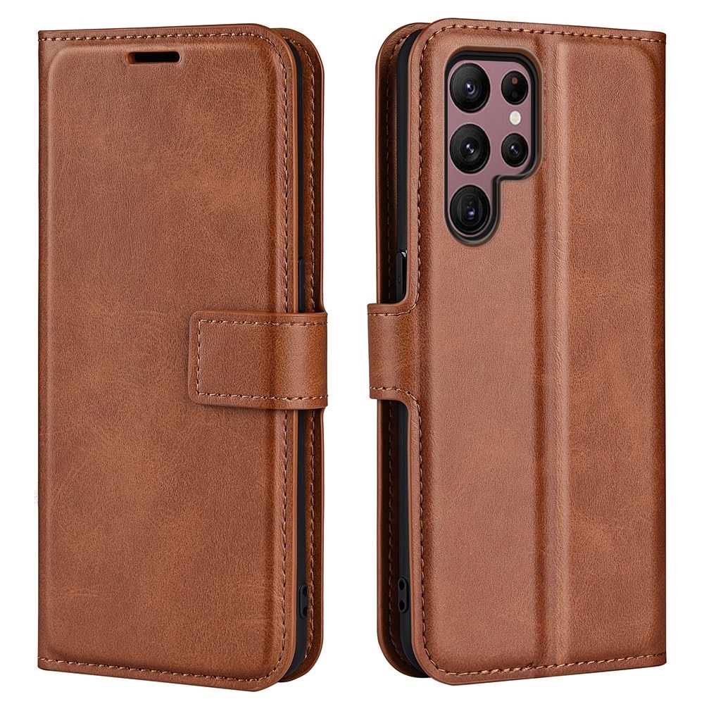 Leather Wallet Samsung Galaxy S23 Ultra Brown