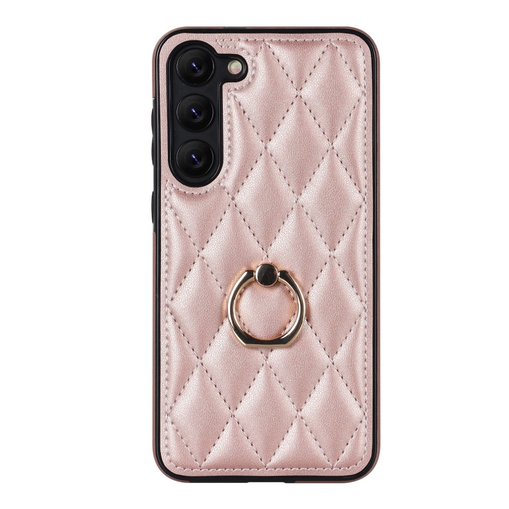 Cover Finger Ring Samsung Galaxy S23 Quilted rose guld