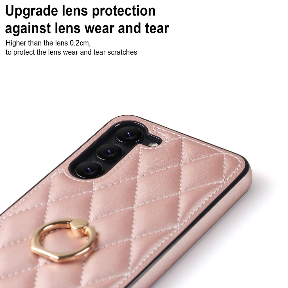 Cover Finger Ring Samsung Galaxy S23 Quilted rose guld