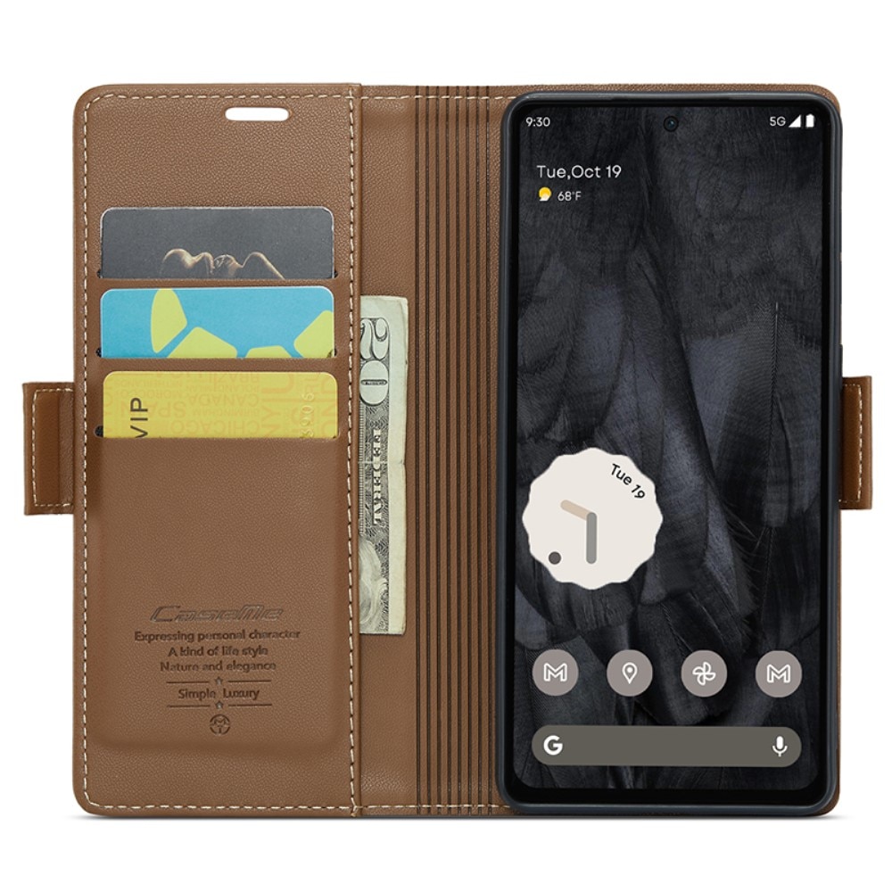 RFID blocking Slim Pung Etui Google Pixel 8 Pro Brun