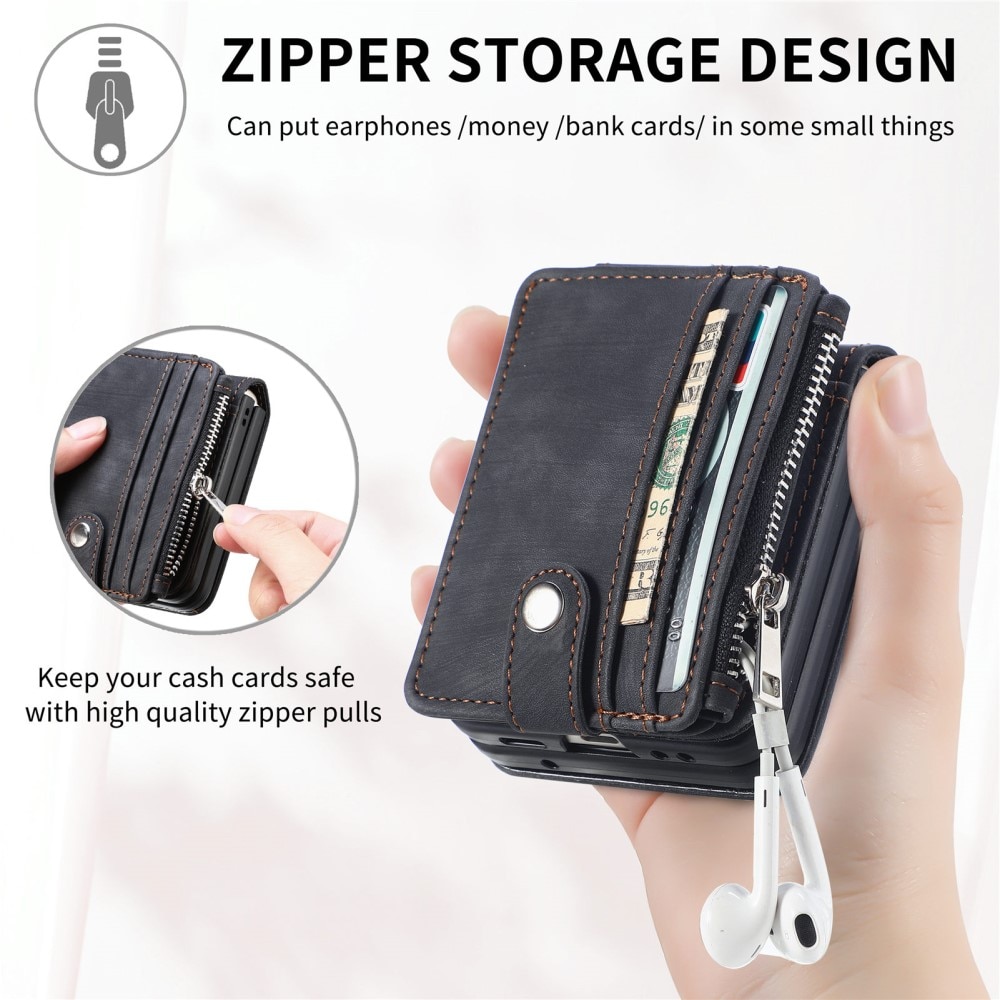 Zipper Multi-Slot Mobiltaske Samsung Galaxy Z Flip 6 sort