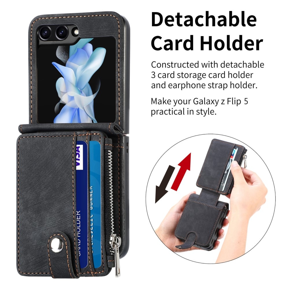 Zipper Multi-Slot Mobiltaske Samsung Galaxy Z Flip 6 sort