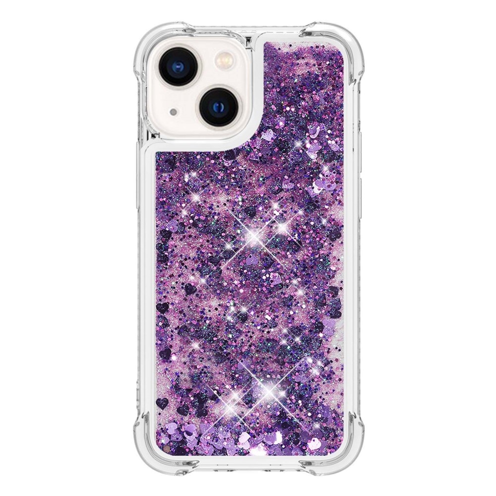 Glitter Powder TPU Cover iPhone 15 lila