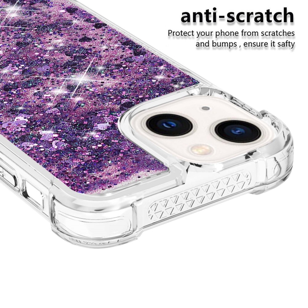 Glitter Powder TPU Cover iPhone 15 lila