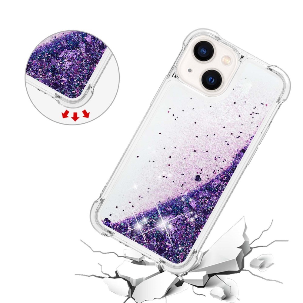 Glitter Powder TPU Cover iPhone 15 lila