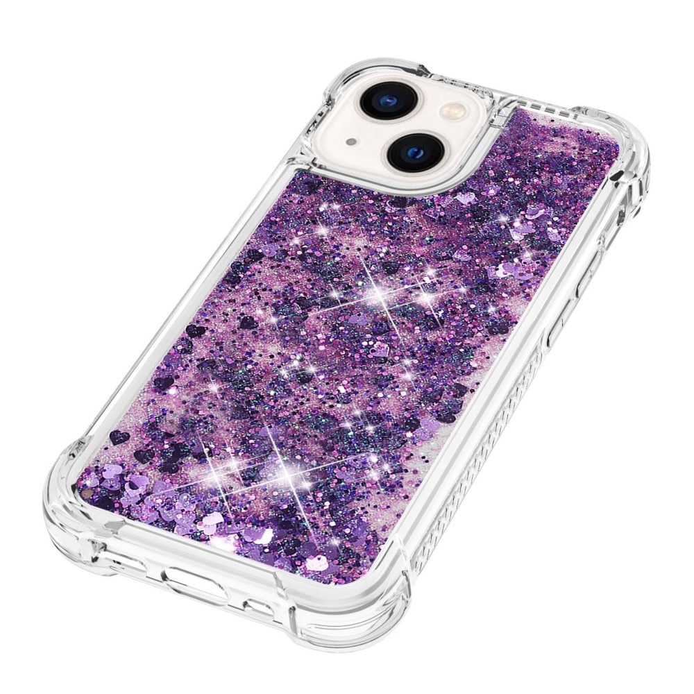 Glitter Powder TPU Cover iPhone 15 lila