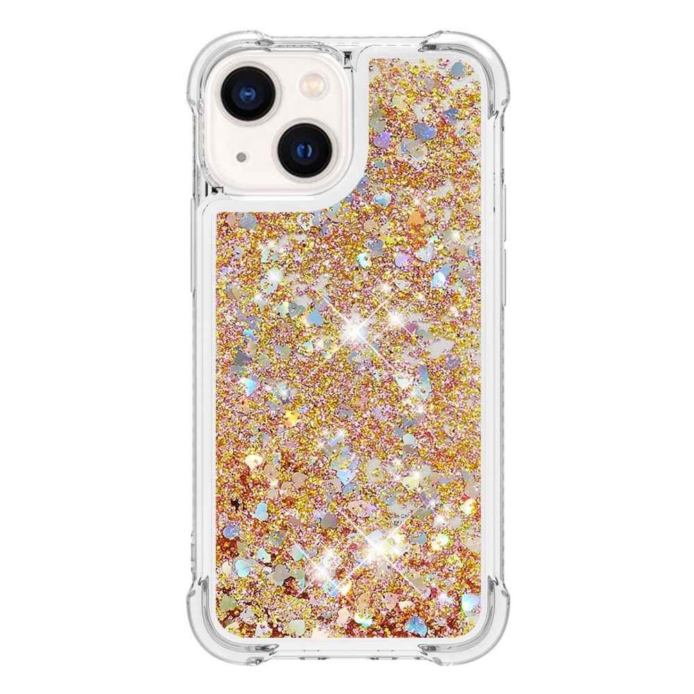 Glitter Powder TPU Cover iPhone 15 guld