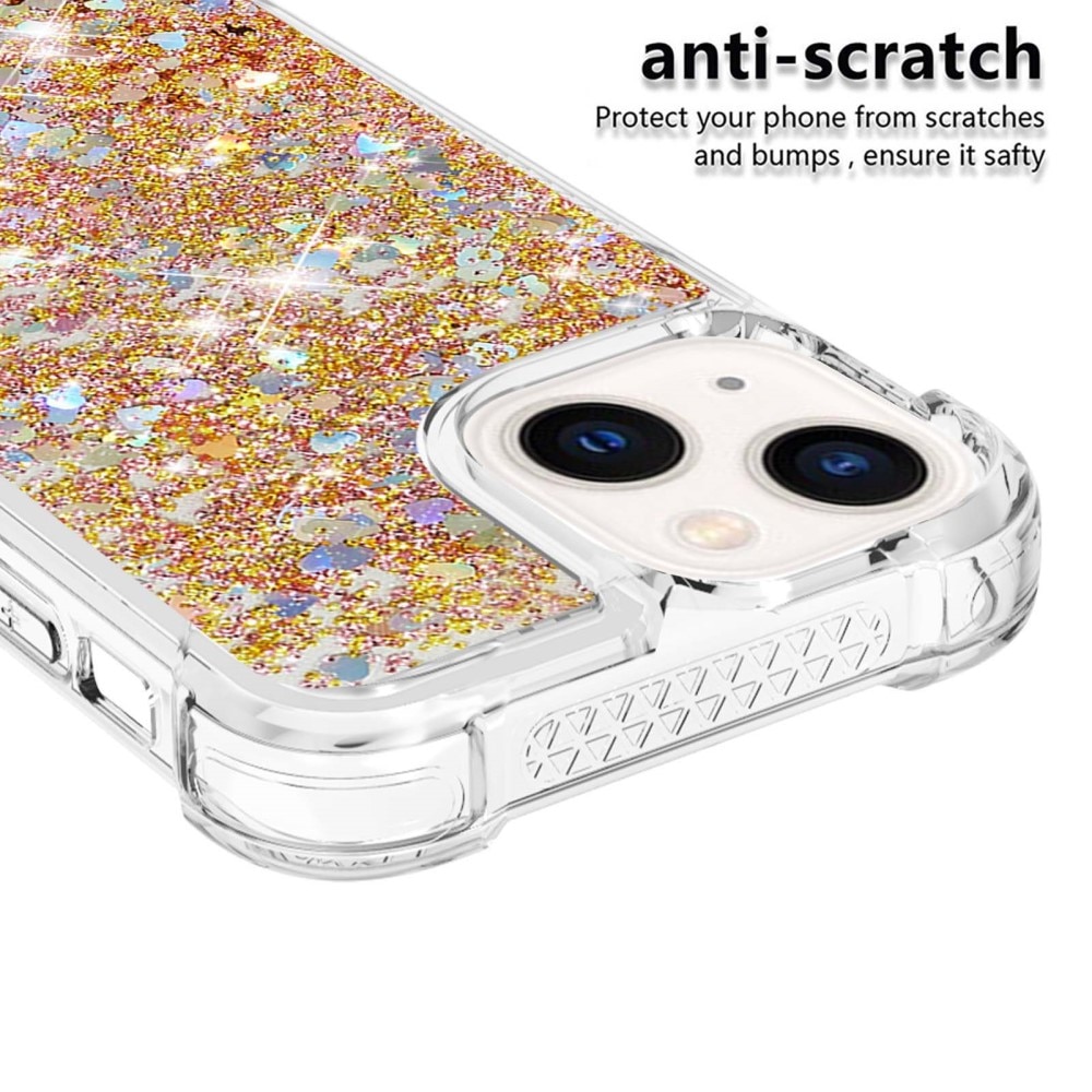 Glitter Powder TPU Cover iPhone 15 guld