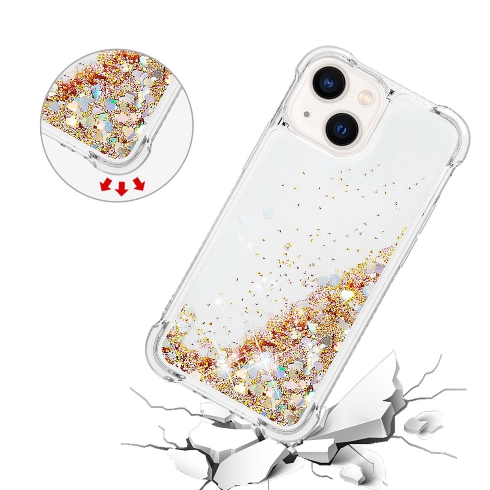 Glitter Powder TPU Cover iPhone 15 guld