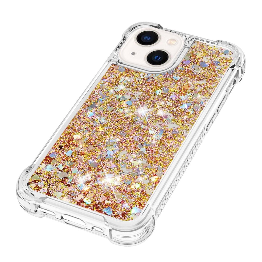 Glitter Powder TPU Cover iPhone 15 guld