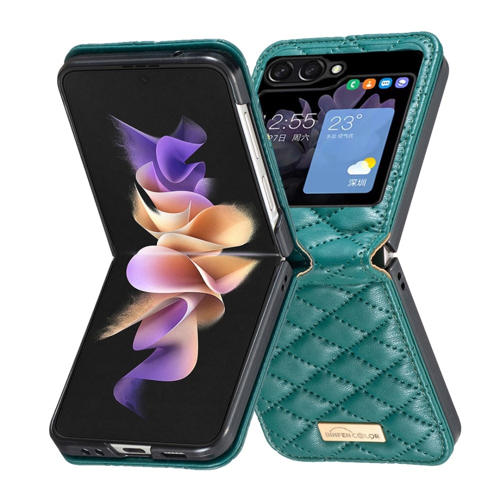 Etui Samsung Galaxy Z Flip 5 Quilted grøn