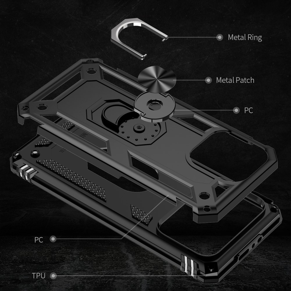 Hybridcover Tech Ring iPhone 15 Pro sort