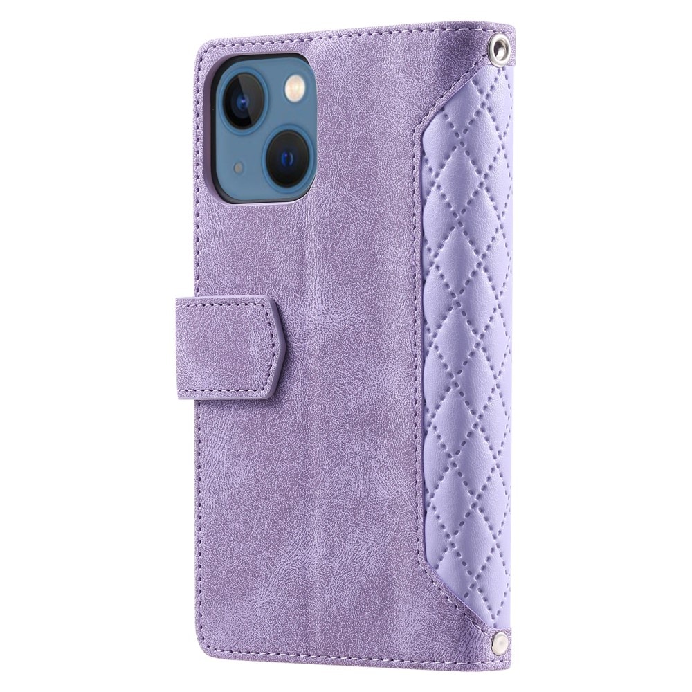 Pung Taske iPhone 15 Quilted Lilla